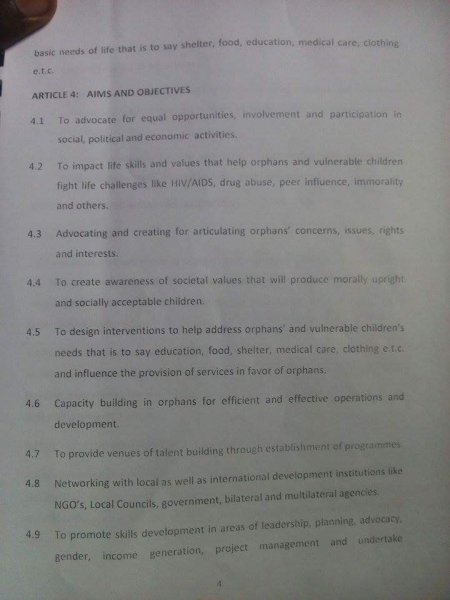 Samaritan Foundation Orphanage Constitution 
