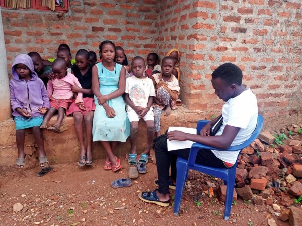 Isabirye Taliki The Vine of Hope Foundation Orphanage children's study session