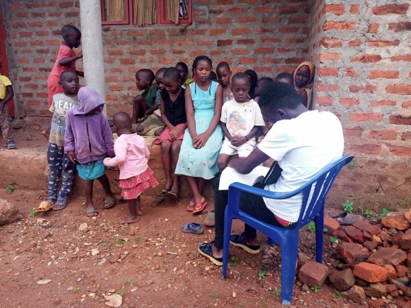 Isabirye Taliki The Vine of Hope Foundation Orphanage children's study session