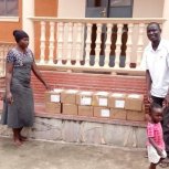 2020-11-15 Uganda Book Deliveries Bishop Moses Kaharwa and Pastor Caroline