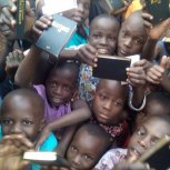 Children receive Bibles 