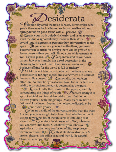 The Desiderata