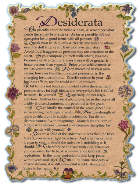 The Desiderata 