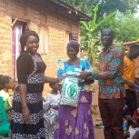 Pastor Caroline Christmas Giving made possible by a generous donor to SFN 2021-12-26 Community of Kaliro Town Council