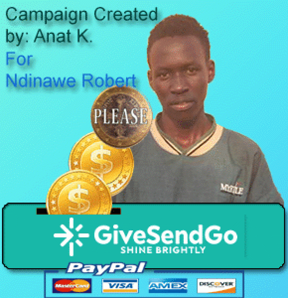 GiveSendGo Fundraiser Ndinawe Robert by Anat K.