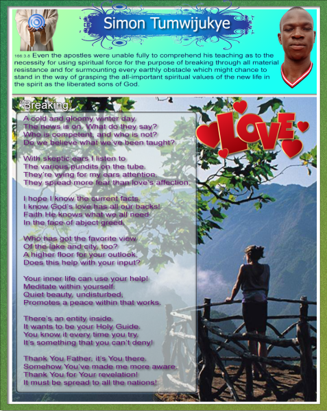 Simon Tumijukey Revelation Poetry In Motion Work "Breaking"