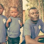 Living Hope Foundation Director Mukwana Abdallah Jr. with the children
