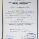 FER ASCENDERS URANTIA BOOK FELLOWSHIP KALIRO UGANDA  Certificate of Registration