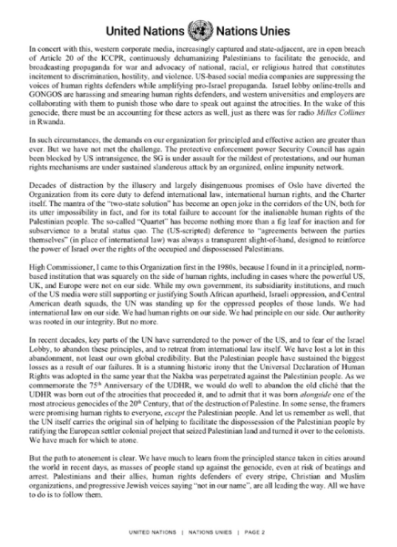 2023-10-28-Letter to Volker Turk by Craig Mokhiber UN Office of the High Commissioner for Human Rights- Resignation Letter Pg2