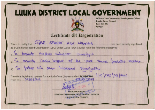 Certificate of Registration 