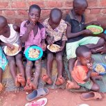 Mrs. Kawudha a widow and fine member of our staff has served a meal