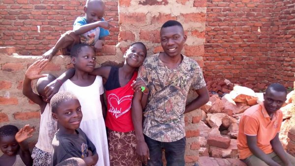 Our children greeting the good Samaritans of the world. 