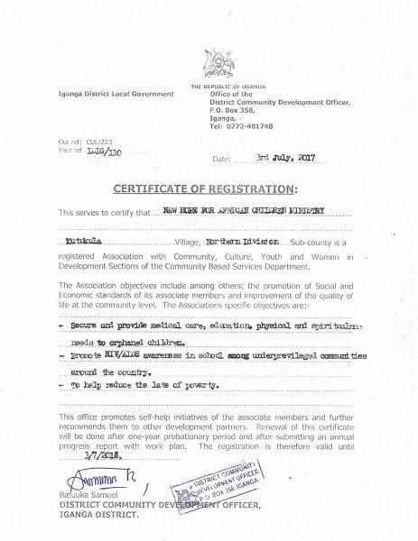 Certification Document