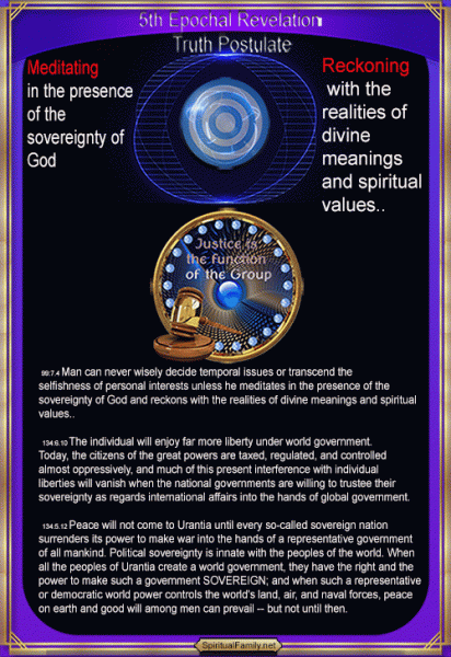 Meditating  in the presence  of the  sovereignty of  God - Reckoning  with the  realities of  divine  meanings  and spiritual  values.