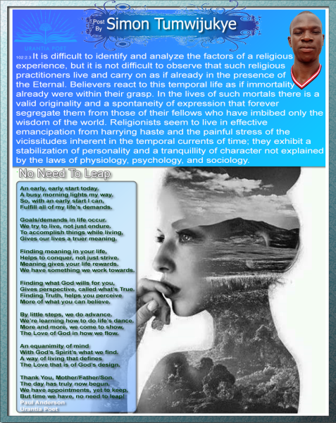 Poetry in Motion Urantia Artist Paul Anderson | No Need To Leap