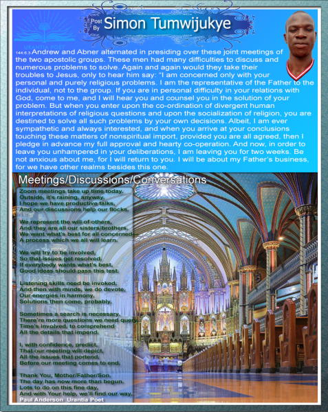 Poetry in Motion Urantia Artist Paul Anderson | Meetings/Discussions/Conversations  
