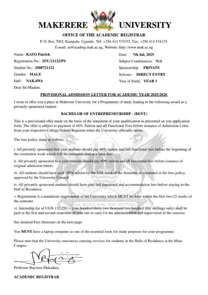 University Acceptance