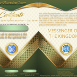 Kazo URANTIA COSMOS DIVINE SEEKERS Certificate
