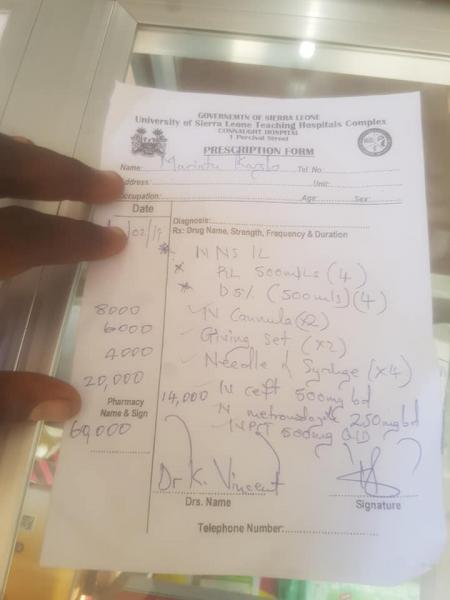 Medical Bill Mariatu Kargbo